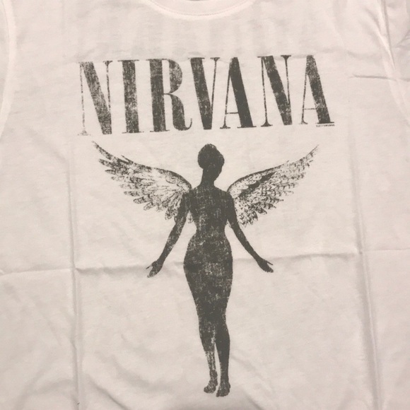 SOLD OUT White Nirvana Vintage Concert Band Graphic T-Shirt - Picture 6 of 7